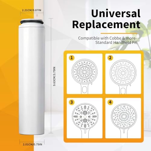 8-Pack Filter Cartridges Compatible with Cobbe Handheld Showerheads - Image 2