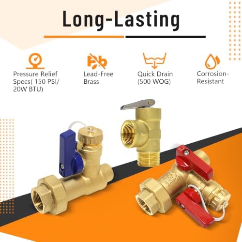 1PC HeSun 3/4" Copper Tankless Water Heater Service Valve Kit(TOOL033-1) - Image 3