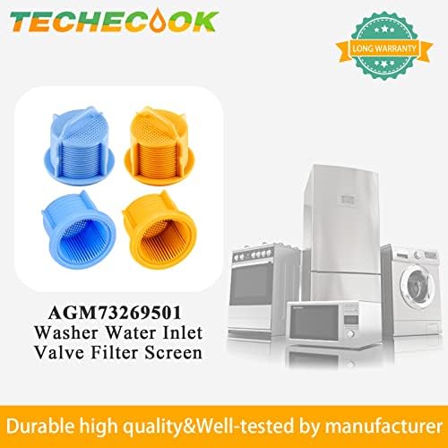 4Pack AGM73269501 Washing Machine Water Filter Screen for LG Kenmore Whirlpool Washer Hose Inline Filter - Replaces 1810261 AP5202486 PS3618281 EAP3618281-4pcs Washer Water Inlet Valve Filter Screens - Image 7