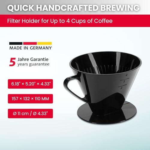 Westmark Pour Over Coffee Dripper, Coffee Filter Cone Size 4, Reusable Plastic for Manual Brewing, Up to 4 Cups, Model 24442261 - Image 2