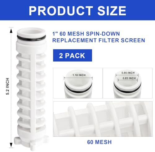 1" 60 Mesh Spin-Down Replacement Filter Screen for Rusco Sediment Filter - Image 2