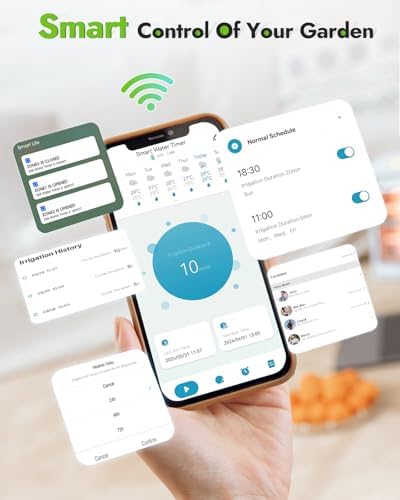 Insoma WiFi Water Timer with Brass Inlet&Outlet, Smart Sprinkler Timer + Auto/Manual/Rain Delay for Garden, Hose Timers with Hub, Up to 20 Watering Plans, APP & Voice Control, Compatible with Alexa - Image 7