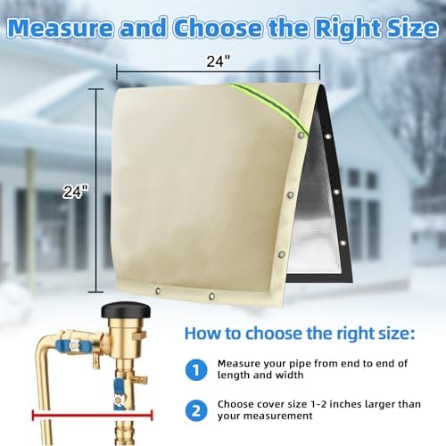 Joramoy Outdoor Backflow Preventer Pipe Insulation Cover 24" W x 24" H - Image 2
