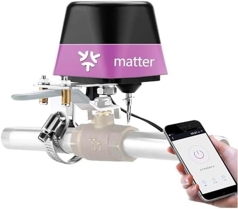 UseeLink Matter Water Valve, Smart Water Shut Off Valve, Automatic Valve Controller Timer,Compatible with Alexa,Apple Home, 1 Pack by UseeLink