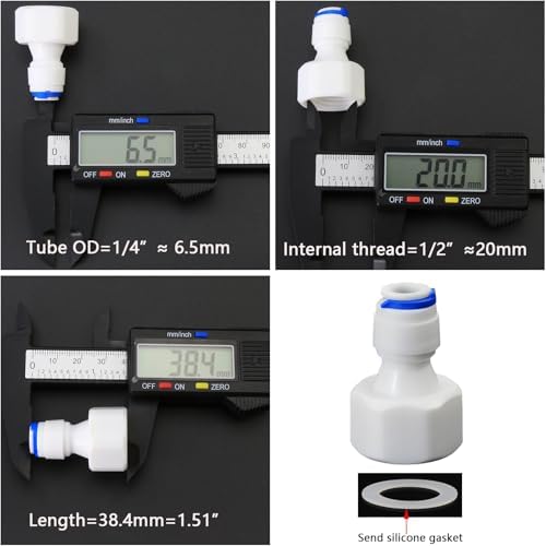 1/2" Female x 1/4" Push Connector, PE Hose Fitting for RO Filter - Image 4