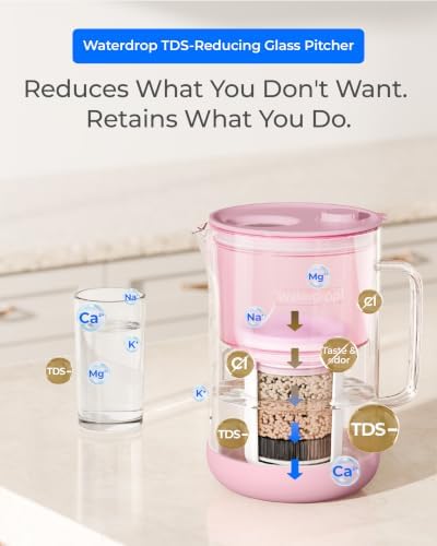 Waterdrop PT-13P TDS-Reducing Glass Water Filter Pitcher, Large 10-Cup - Image 3