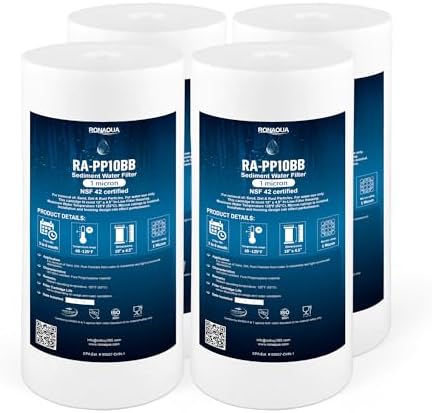 Ronaqua 10 x 4.5 Inch Big Sediment Water Filter Cartridge 1 Micron 4 Pack by Ronaqua