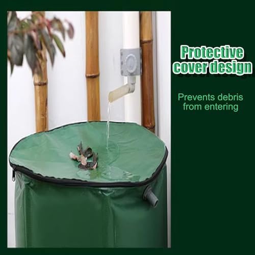Rain Barrel Outdoor Water Storage Tank Portable Rainwater Harvesting System with Filter(Green,750L) - Image 4