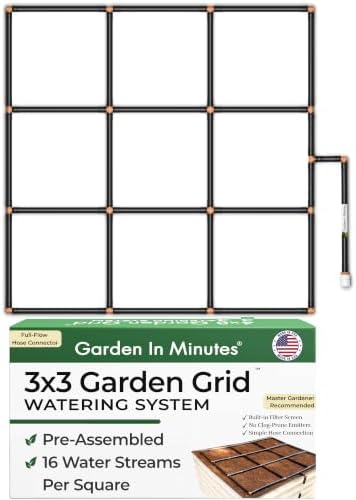 Garden Grid 3x3 | Raised Bed Watering System | Pre-Assembled, Full-Coverage by GardenInMinutes