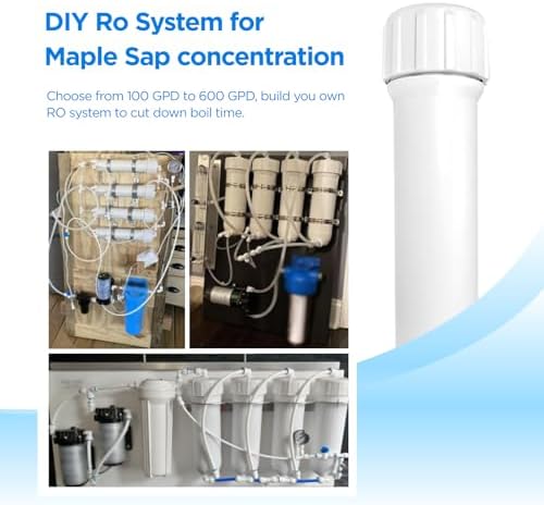100GPD RO Membrane Filter Replacement with Reverse Osmosis Membrane Housing, Wrench, 1/4" Quick-Connect Fitting, Check Valve, Fit Under Sink RO Home Drinking Water Filter Filtration Purifier System - Image 4