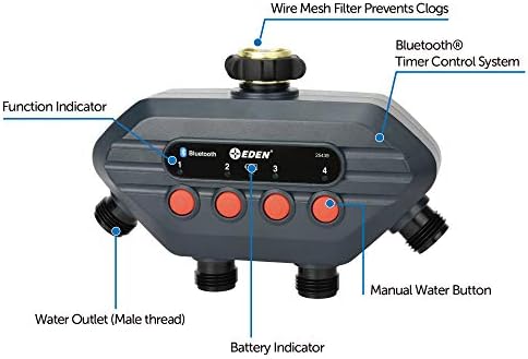 Eden 93443 4-Zone Bluetooth Water Timer |, Stainless Steel Washers - Image 2