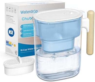 Waterdrop PT-04B Water Filter Pitcher, 10-Cup Capacity, NSF Certified, Blue by Waterdrop