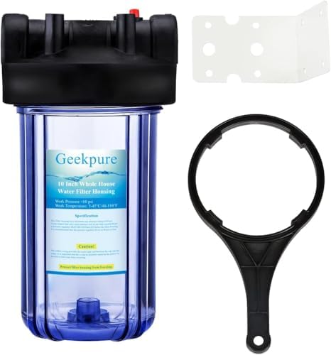 Geekpure Whole House Big Water Filter Housing, 4.5"x10",1" NPT Plastic Port by Geekpure