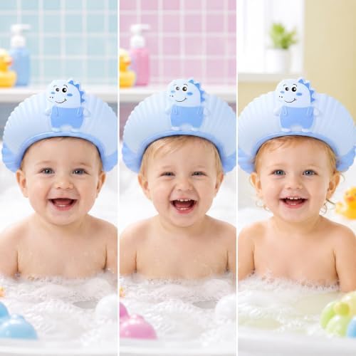 Baby Bath Visor Baby Shower Cap Shield Soft Adjustable Hair Wash Hat - Image 7