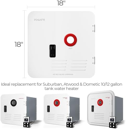 FOGATTI 18" x 18" InstaShower 7 RV Tankless Water Heater Door, White - Image 5