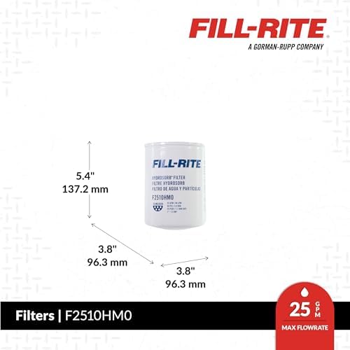 Fill-Rite F2510HM0 10-Micron Water Detecting Fuel Filter – 25 GPM Diesel, Gasoline, B20 Biodiesel & E15 Ethanol Compatible - Image 2