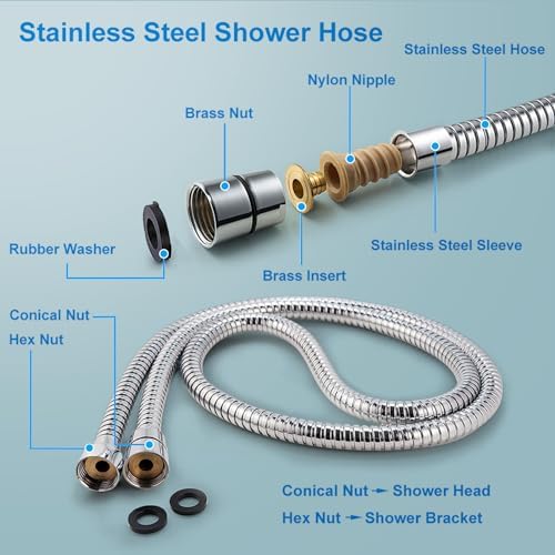 Briout High Pressure Handheld Shower Head 5-Settings with Hard Water Filter - Image 5