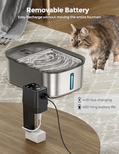 Chumajor 7.5l Wireless Dog Water Fountain Stainless Steel with 6pcs Filters - Image 5