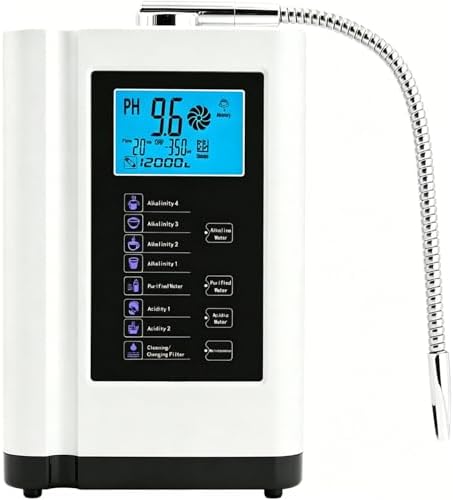Alkaline Water Ionizer, Hydrogen Water Machine, Drinking Purifier with Auto-Cleaning and Intelligent Voice, 7 Water Settings, 8000 Liters Per Filter White by Unknown