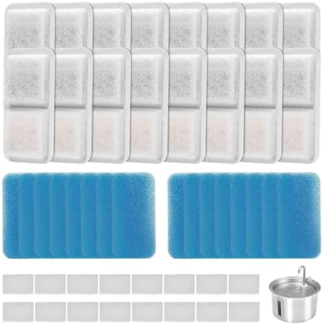 (16 Pack) Cat Water Fountain Filters Replacement Compatible With oneisall Cat Water Fountain, Cat Fountain Filters for 67oz/2L Stainless Steel Cat Fountain by Bravelk