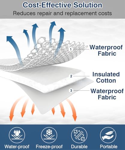 Enlarge Outdoor Faucet Cover for Winter Freeze Protection, 13” W x 25" H Hose Bib Covers Socks for Garden Lawn Faucets & Yard Hydrant, Reusable Long Insulated Spigot Cover, Black, 1 Pack - Image 4