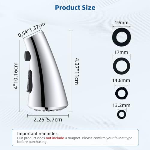 Hibbent cUPC Certified Curved Pull Down Kitchen Faucet Head Replacement - Image 5