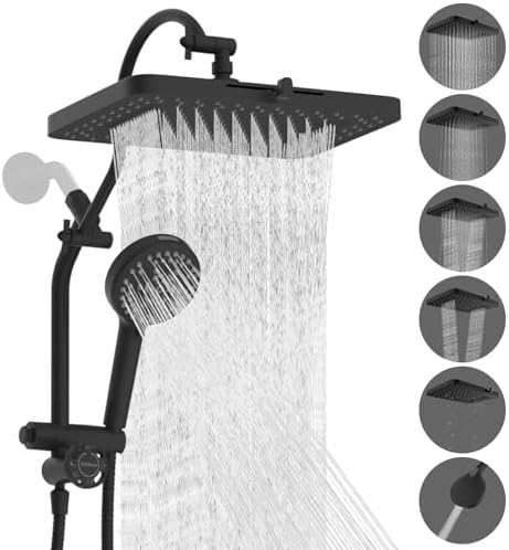 Hibbent cUPC Certified High Pressue 13'' Rainfall Shower Head with 5-Spray by Hibbent