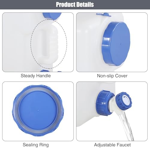 RedSwing 3 Pack 4 Gallon/15L Portable Water Container with Spigot, Water Storage Carrier for Camping Outdoor Hiking, BPA Free - Image 3