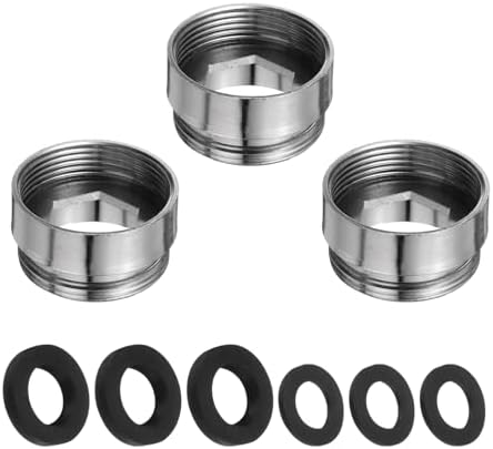 uxcell 3Pcs Faucet Adapter Kit, Male 0.87in to Female 0.85in Kitchen Sink Stainless Steel Tap Aerator Adapter Set to Connect Garden Hose, Water Filter, Standard Hose Diverter by uxcell