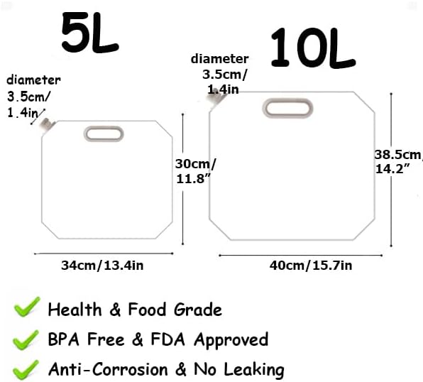 SUPANT Collapsible Emergency Water Jug Container Bag, Freezable, BPA Free Plastic Water Carrier Tank, Outdoor Folding Water Bag for Sport Camping Riding Mountaineer Backoacking, Food Grade - Image 5