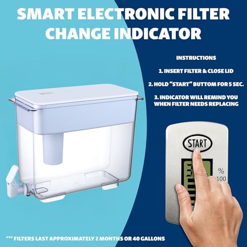 30-Cup Water Filter Pitcher & 5 Filters & Electronic Filter Change Reminder - Image 5
