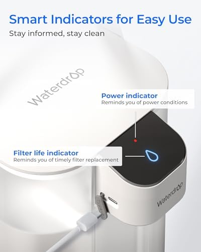 Waterdrop ED61W Rechargeable Water Filter Dispenser, 15-Cup, White - Image 6