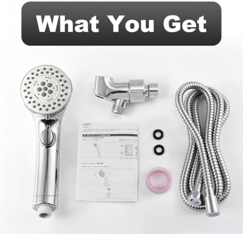 OFFO 5 Mode Handheld Shower Head with On Off Switch for Water Saving, High Flow Powerful Boosting Showerheads with 60" Stainless Steel Hose & Holder, Chrome - Image 6