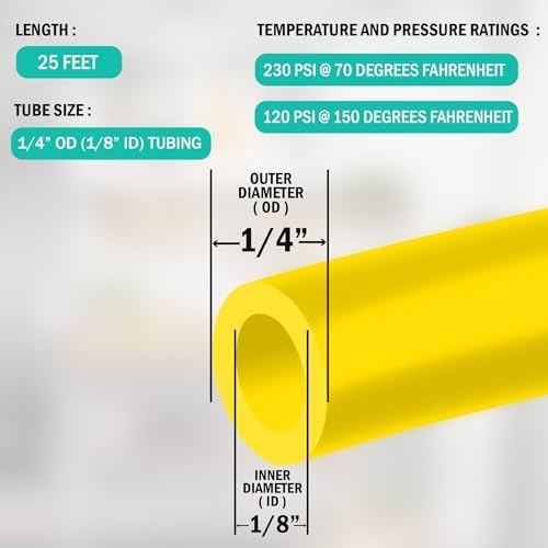 Metpure 1/4" OD LLDPE RO Tubing, 25 ft, Yellow - Image 3