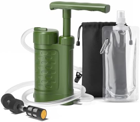 Portable Water Filter Pump, 0.01 Micron Water Filtration System by Ginkin