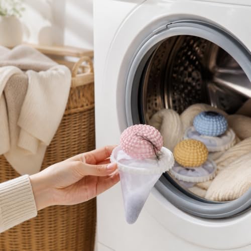 3 Pack Washing Machine Lint Catcher Laundry Balls, Floating Hair Filter Trap for Capturing Lint, Pet Hair & Debris, Anti-Tangle Clothes Cleaning Ball - Image 2