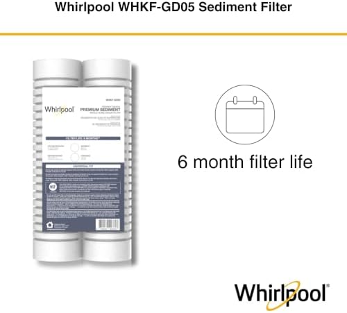 Whirlpool 10" x 2.5" Whole Home Standard Capacity Sediment Filters WHKF-GD05, 5 Micron, 6-Month Filter Life, Reduces Sediment, Sand, Soil, Silt & Rust, for standard filter housings, 2-Pack - Image 6