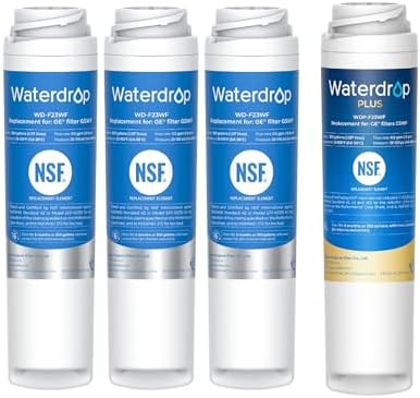 Waterdrop GSWF Refrigerator Water Filter,Waterdrop GSWF Refrigerator Water Filter, Replacement for GE® GSWF Smart Water 238C2334P001, Kenmore® 46-9914, 469914, 9914, 3+1 Pack by Waterdrop