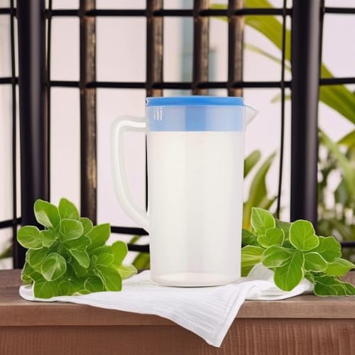 81oz/2.4Litre/0.63 Gallon Plastic Water Pitcher with Lid BPA-FREE Carafes Mix Drinks Water Jug for Hot/Cold Juice Beverage Ice Tea (Navy, 81oz) - Image 5