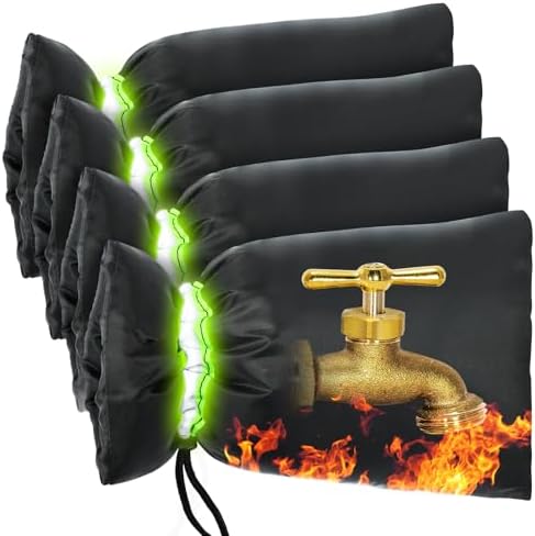 MIXC Outdoor Faucet Cover for Winter - 4 Packs 7.09''W x 10.24''H Water Socks Freeze Protection Pipe Insulation Reusable Waterproof Insulated Spigot Backflow Cover by MIXC