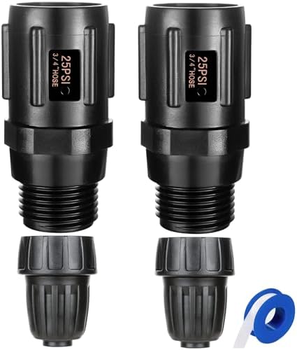 10 Pcs 1/2 Inch Drip Irrigation Tubing to Faucet/Garden Hose Adapter, 3/4" FHT to 1/2" (1/2" ID x0.6-0.65" OD) Drip Irrigation Fittings (25PSI+2Pack) by Breezliy