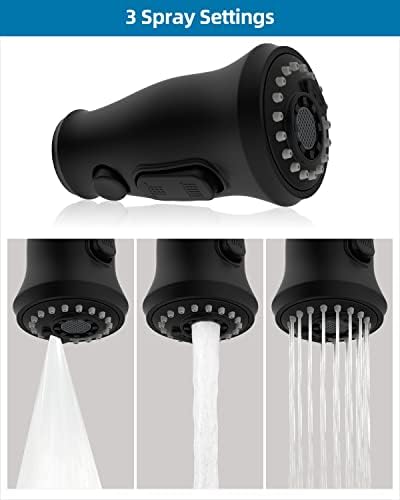 Universal Kitchen Sink Faucet Head, 3 Modes, 15 Adapters, Matte Black - Image 5