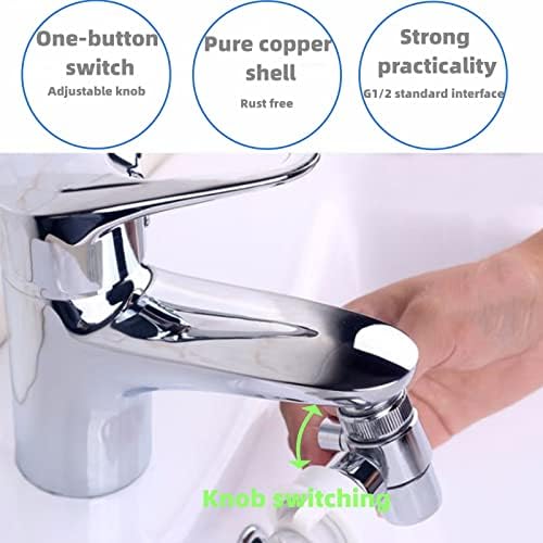 Faucet Diverter Valve with Aerator - Sink to Garden Hose Adapter for Bathroom/Kitchen Sink Faucets - G1/2 & 3/4 - Image 3