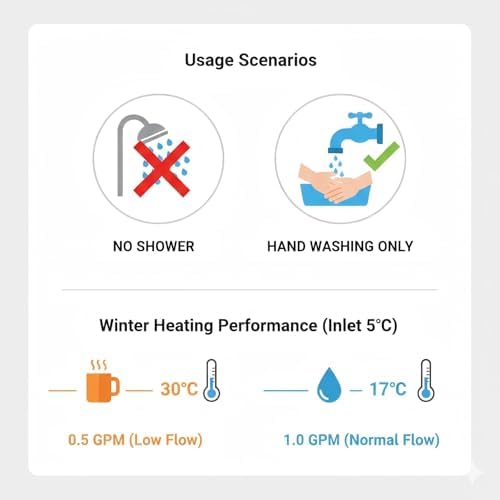 3000W Tankless Water Heater, 110V Electric Point-of-Use for Sink,RV, Camping & Indoor.Vertical Mount Only with 304 Stainless Steel Fittings, (Blue, Digital Display) - Image 4