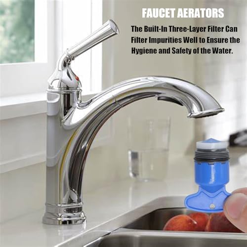 BOETOADG 8PCS Faucet Aerator M16.5, Plug-In Faucet Aerator Faucet Restrictor Replacement Parts for Kitchen Bathroom Sink Aerator with 2 Key Removal Wrench Tool, 1.2GPM, 16.5mm/0.65inch - Image 4