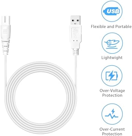 Water Flosser Charger Replacement for COSLUS, Nicwell, Nicefeel, Hangsun, Aquasonic, MOSPRO, Oralfree, Tovendor, Initio, McNaval, Zerhunt and Cremax Oral Irrigator Water Flosser 4FT/120CM (White) - Image 3
