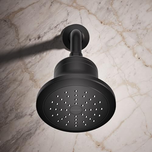 KOHLER 33631-G-BL Cinq Round Single-Function Filtered Showerhead, Five-Layer Filtration, 1.75 GPM, Full Coverage Spray, Premium Durable Material, Matte Black - Image 5