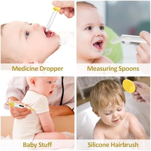 Baby Grooming Kit, Infant Safety Care Set with Hair Brush Comb Nail Clipper Nasal Aspirator,Baby Essentials Kit for Newborn Girls Boys (Yellow) - Image 5