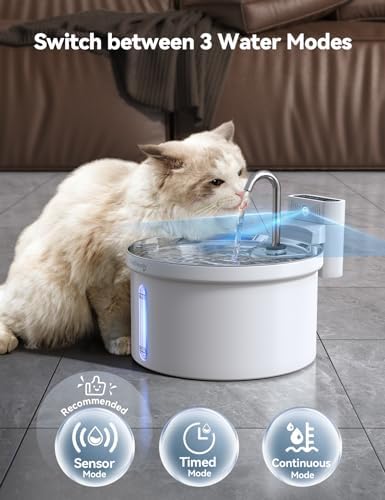Wireless Cat Water Fountain with Sensor [Water & Battery Separation] FEELNEEDY Smart Pet Water Fountain, 3.5L/118oz 4000mAh Battery Operated Water Fountains for Cats Dogs + 6 Filters - Image 4
