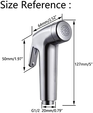 LikeHome Bidet Sprayer for Toilet,Handheld Bidet Rinse Spray Head Hand Toilet Attachment Sprayer Chrome（Without T-Adapter） - Image 5